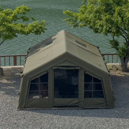 Glamping Tält 4 Säsonger Vattentätt + Elektrisk Kompressor med LED-ficklampa