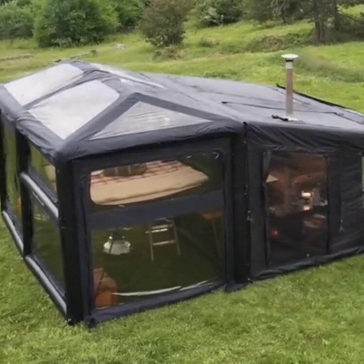 SkyDome 2XL – Uppblåsbart tvåvåningstält med panoramafönster + elektrisk kompressor på köpet!