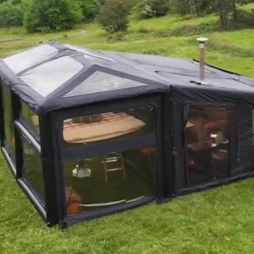 SkyDome 2XL – Uppblåsbart tvåvåningstält med panoramafönster + elektrisk kompressor på köpet!